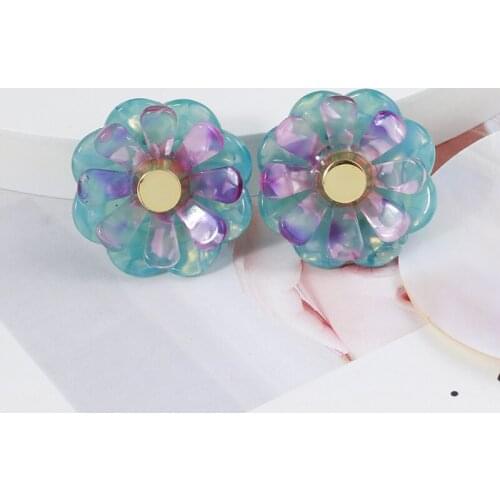 European and American jewelry wholesale resin blooming flowers lightweight fashion earrings earrings accessories women