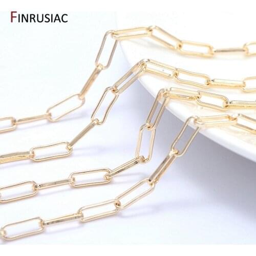 Jewelry Making Supplies 14K Real Gold Plated Brass Cuban Chain For Jewelry Making DIY Necklace Earrings Bracelets Chain Spool