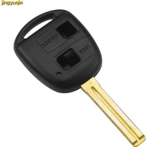 Jingyuqin 2 Buttons Replacement Car Key Shell Toy48 Uncut Blade 40mm for Lexus Car Key Shell Replacement Styling