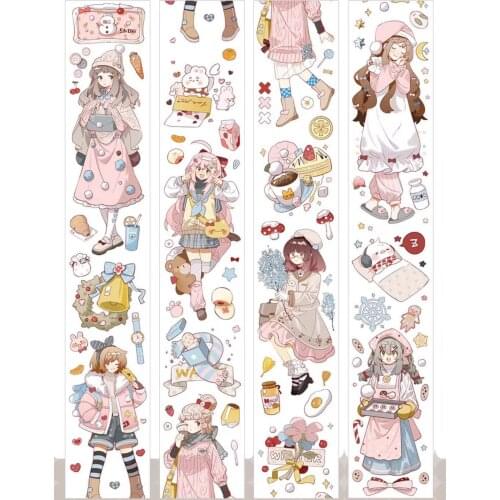 Lovely Winter Warm Girl Washi Tape for Card Making Bullet Journal DIY Scrapbooking Decorative Sticker