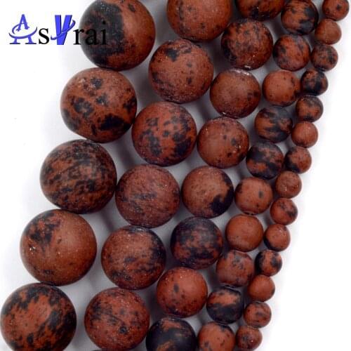 Natural Stone 4 6 8 10 12mm Matte Mahogany Jaspers Beads Round Loose Spacer Beads For Jewelry Making DIY Bracelet Necklace 15"