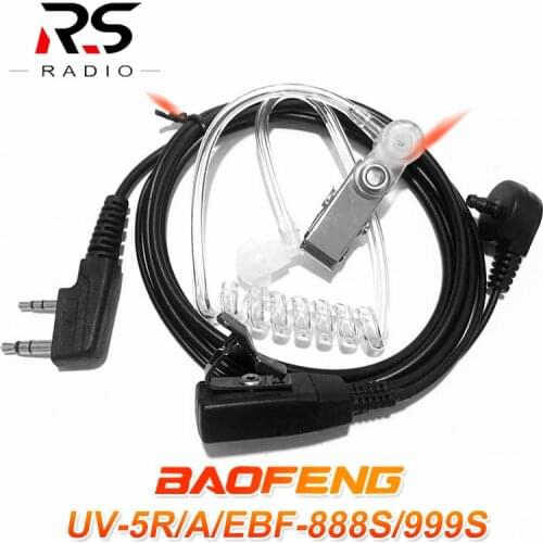 BAOFENG PTT Earpiece Air Acoustic Tube Headset for Walkie Talkie Microphone for BF-888S UV-5R UV-5RA UV-5RE UV-82 UV-6R