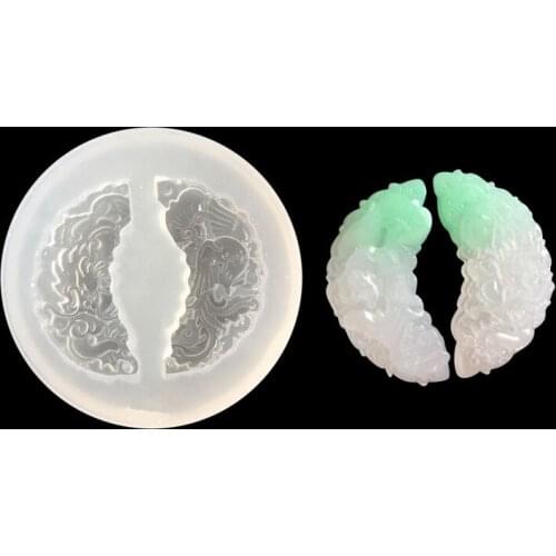Jade pendant crystal drop glue silicone mold turn sugar DIY baking hanging mold 16071