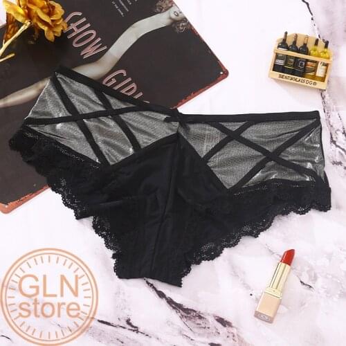 New Style Women 's Underwear Light Luxury Panties for Women Net Yarn Silver Cotton Crotch Lingerie Underpants Nylon Briefs