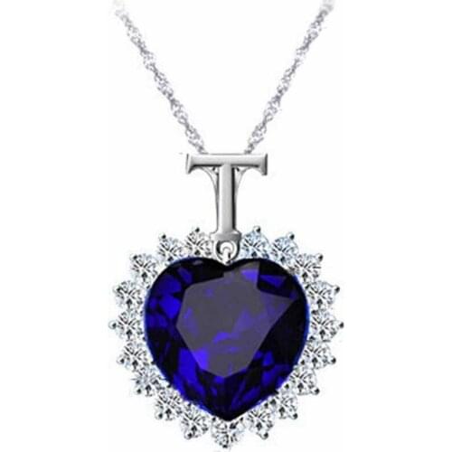 New Titanic Rhinestones Crystal Chain Necklace Pendant Plate Jewelry High Quality Same Lady Woman Gift