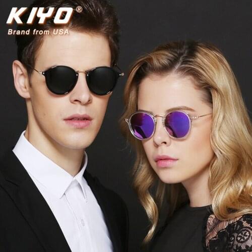 KIYO Brand 2020 New Women Men Round Polarized Sunglasses TR Classic Sun Glasses High Quality UV400 Driving Eyewear 2447