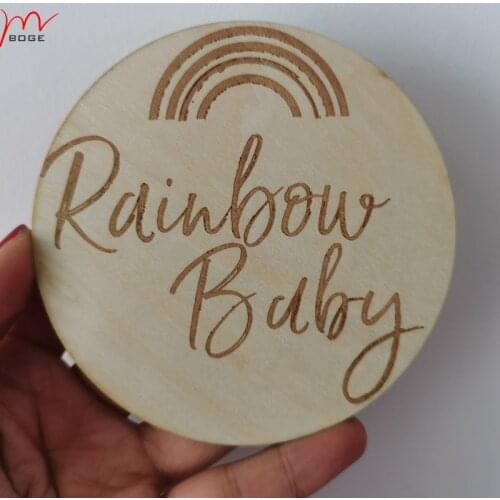 Wholesale 20pcs rabinbow baby newborn photo props Wood Milestone Disc