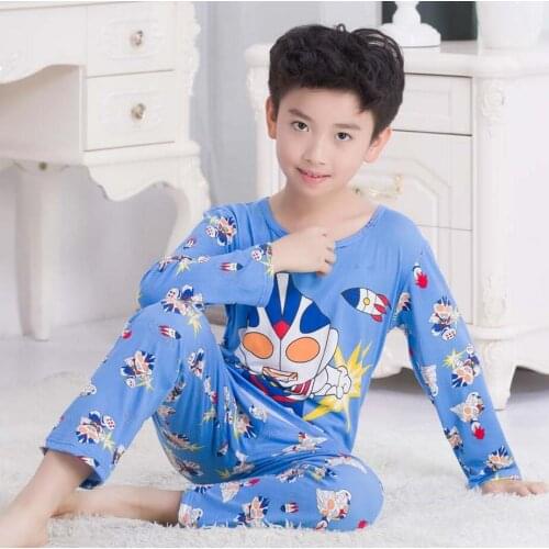 Boys pajamas spring autumn long sleeve Silk childrens clothing sleepwear pajamas suit girls pyjamas sets for kids 90-160cm