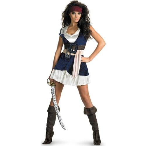 Halloween Pirate Cosplay Dress Pirates Costume for Adults Girl Party Club Theme Party Corsair Clothes Suits