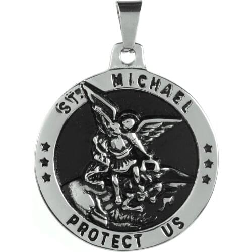 SAINT MICHAEL PROTECT US Pendant 316L Stainless Steel Jewerly MICHAEL Necklace