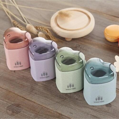 Wheat Straw Automatic Toothpick Holder Container European Style Home Decor Heart Shape Toothpick Storage Box Toothpick Dispenser