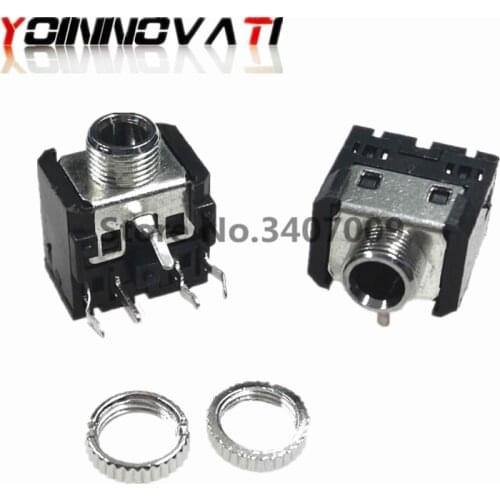 10PCS PJ306 PJ-306M 3.5mm Female Audio Connector 5Pin DIP Headphone Jack Socket PJ306M For PCB