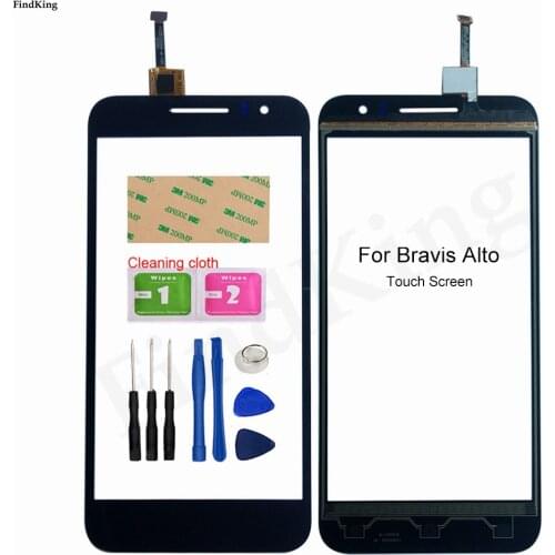 Touch Screen Glass For Bravis Alto Touch Screen Front Glass Digitizer Panel Sensor 5.5'' Mobile Phone Adhesive
