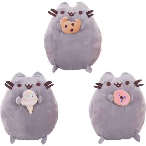 Cute Cookie Cat Plush Doll Stuffed Animal Soft Cuddly Toy Sofa Car Pillow Kids Bedroom Decoration Children Birthday Gift