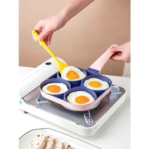 Four-hole Frying Pot Pan Thickened Omelet Pan Non-stick Egg Pancake Steak Pan Cooking Egg Ham Pans Breakfast Maker Cookware