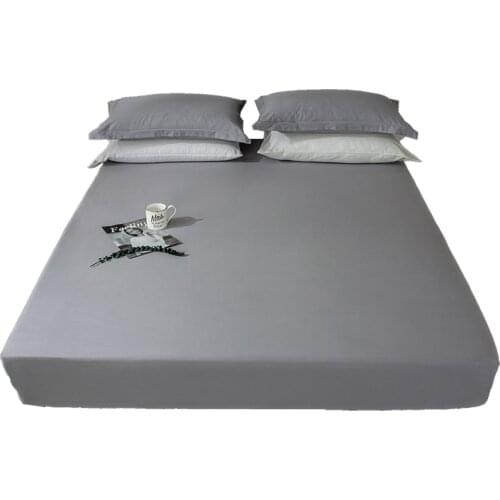 Solid Color Fitted Sheet Bed Sheets With Elastic Band Full Queen King Size 160cm*200cm 100% Polyester Mattress Cover