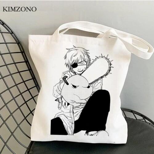 Chainsaw Man shopping bag recycle bag reusable bolsas de tela bolso canvas bag reusable bolsas ecologicas string sacolas