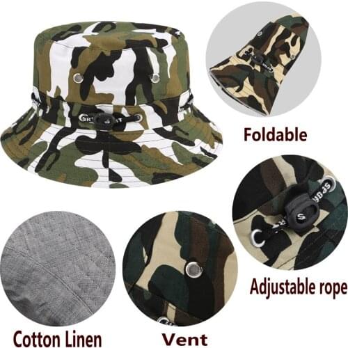 Outdoor Men Fishing Hunting Hat Military Bucket Hat Men Women Bucket Bonnie Hat Fishing Summer Fisher Outdoor Sun Beach Cap
