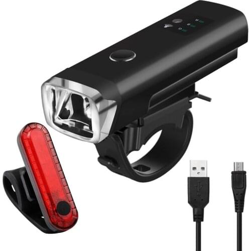 Bike Light Set USB Rechargeable Bicycle Front Headlight Back Taillight 4 Light Modes for Men Women Road Mountain Cycling