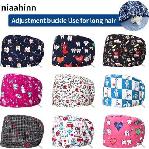 Pet Grooming Veterinary Caps Unisex Cotton Scrubs Caps Male and Female Medical Hats Breathable Adjustable High Quality Scrub Hat