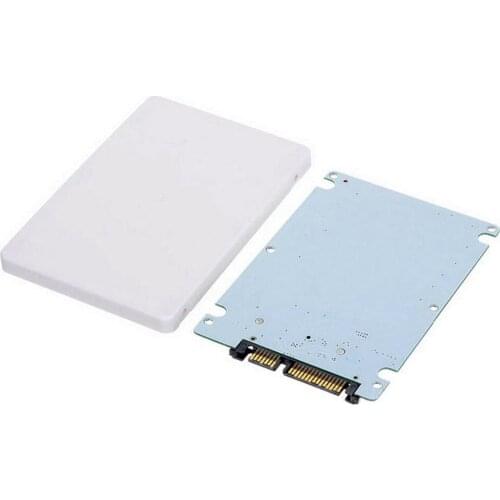 Xiwai 1.8" Micro SATA 16pin SSD to 2.5" SATA 22pin 7+15 Hard Disk Case Enclosure 7mm Height White Color