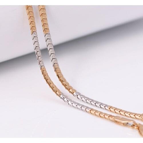 XP Jewelry -- ( 45 cm x 3 mm ) Mix Gold Color Snake Necklaces 18 inch for Men Women Fashion Jewelry