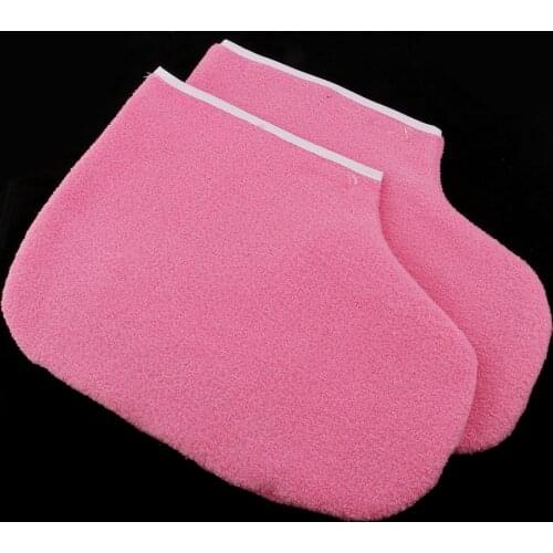 Paraffin Wax Protection Hand Spa Gloves Mitts Booties, Pink
