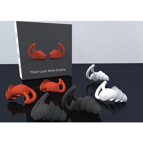 1Pair 2/3 Layer Soft Silicone Ear Plugs Sound Insulation Ear Protection Earplugs Travel Anti-Noise Sleeping Ear Plugs