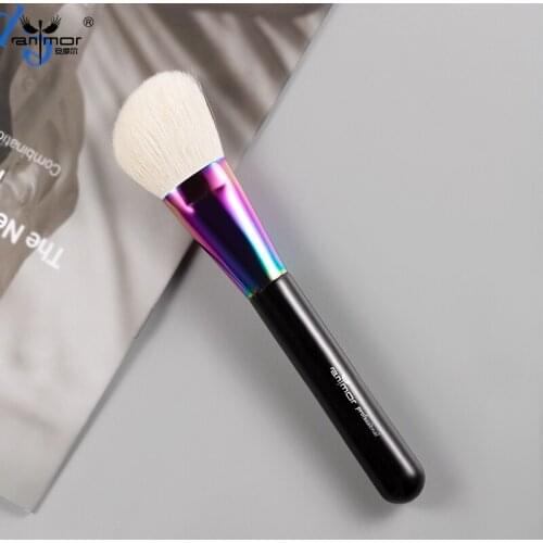 1Pcs Anmor Goat Hair Contour Powder Make Up Brush Professional Natural Wooden Makeup Brushes Perfect For Powder Blending