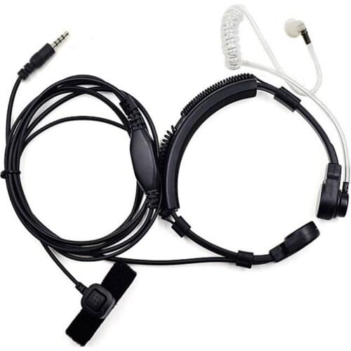 10pc 1 pin 3.5mm Throat Vibration Mic Flexible Headset Earphone Earpiece Finger PTT Acoustic Covert Tube For Mobile Phone Radio