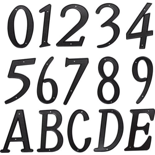 10cm Black House Number 4" Door Outdoor Mailbox Numbers Huisnummer Numeros Para Casa Street Address Nail on Metal Zinc Numbers