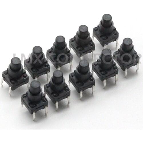 100PCS 6*6 Tact Switch Mini Push Button Switch Waterproof 6X6X8/9/10/11/12/13/14mm 4Pin