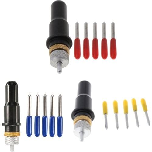 12mm Black Cutting Plotter With 5pcs Blades 30/45/60 Degree for Roland Vinyl Cutter Blade Holder Milling Cutter