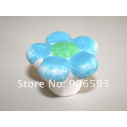 12pcs lot free shipping porcelain painting flower cartoon furniture knob
