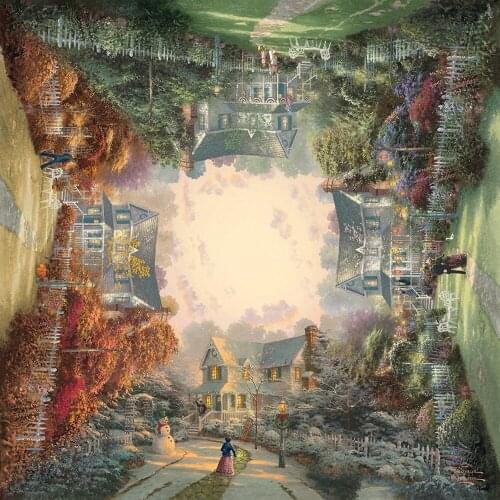 14/16/18/28 Four seasons scenery house Handmade Needlework Embroidery DIY DMC Cross Stitch Kits Crafts 14CT Unprinted Home