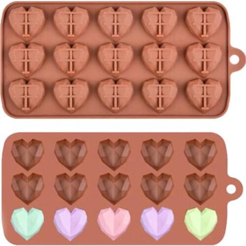 15 Cavities Mini Heart Chocolate Mold Silicone Candy Molds Gummy Jelly Mould Cake Decoration Kitchen Accessories