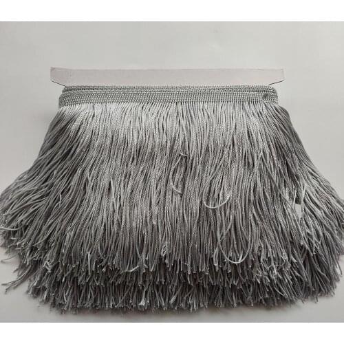 15CM Long 1 Meters Gray Lace Fringe Trim Polyester Tassel Fringe Trimming For Dress Stage Garment Curtain Accessories