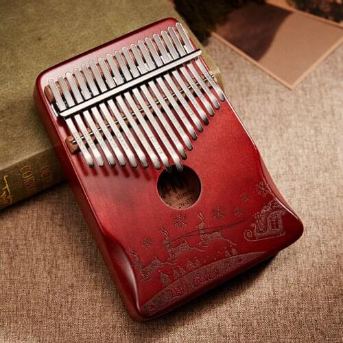 17 Keys Kalimba Thumb Piano Wood Mahogany Body Musical Instrument With Learning Book Tune Hammer For Beginner Christmas Gift
