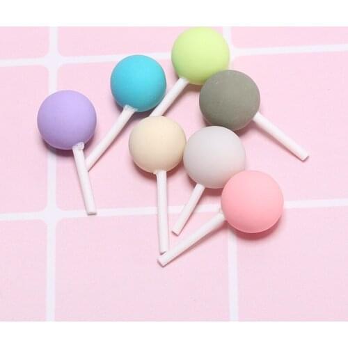 20pcs Mini Polymer Clay Color Lollipop Kids Hair Accessories DIY Craft Supplies Key Chain Phone Shell Patch Arts Decor Materials