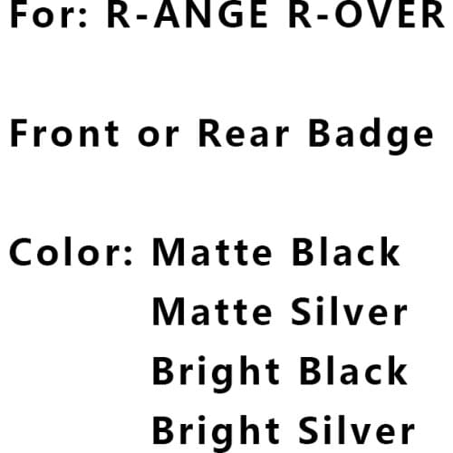 3D ABS Car Hood Front Bonnet Grill Rear Trunk Emblem Letters Logo Badge Sticker Decals For Range Rover Car Styling Accessories