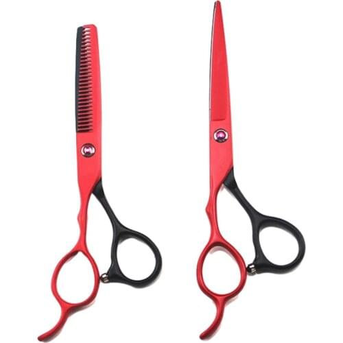 6 Inch Blunt Straight Thinning Hair Cutting Left Handed Professional Barber Scissors