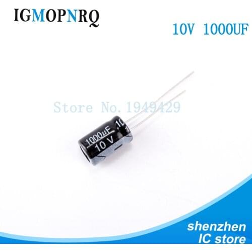 20PCS/LOT Aluminum electrolytic capacitor 1000uF 10V 8*12 Electrolytic Capacitor 10v 1000uf