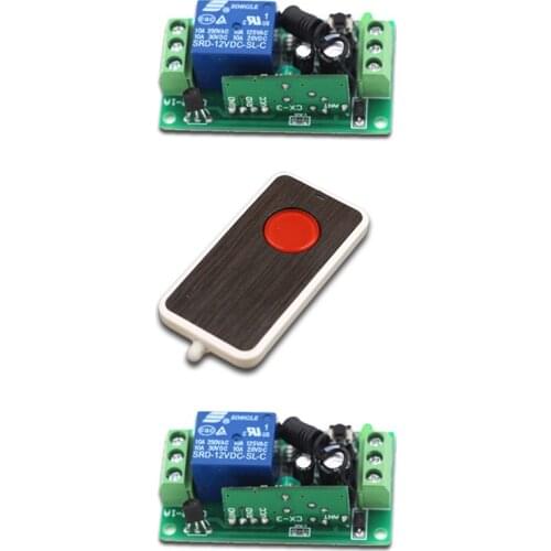 Red Button 1CH RF Wireless Remote Control Switch System 1Transmitter &2Receiver Household Intelligent Remote Control 315/433mhz