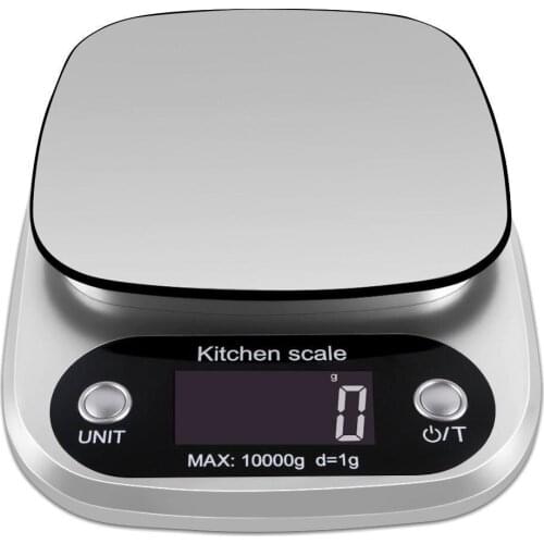 Digital Kitchen Scale 10kg Food Scale Multifunction Weight Scale Electronic Baking & Cooking Scale with LCD Display Silver