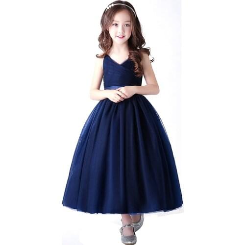 Kids Girls Dresses Wedding Party Costume Big Girls Formal Occasion Prom Bridesmaid Event Dress DQ822