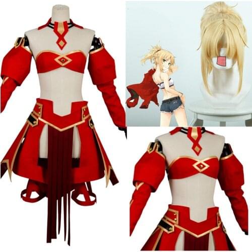 Fate Grand Order Astolfo Costume Fate Apocrypha Saber of Red Mordred Cosplay Costume together with cosplay wig