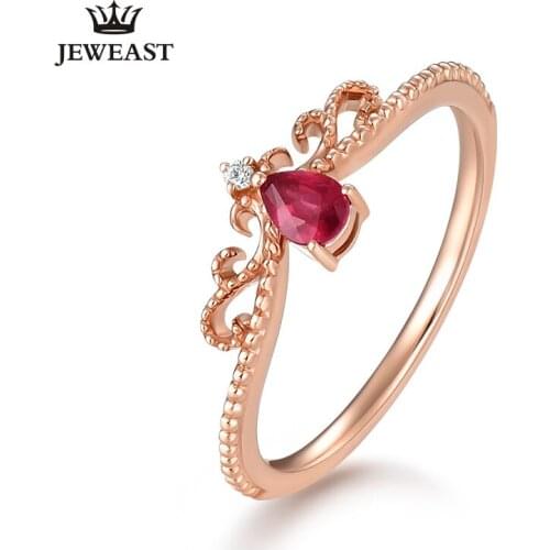 ENZO Natural ruby 18K Pure Gold 2020 New Hot Selling Top Ring Women Heart Shape Ring For Ladies Woman Genuine Jewelry