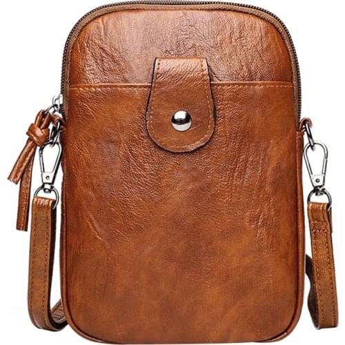 Money Phone Purse PU Leather Retro Multi-function Women Shoulder Crossbody Bags for Outdoor Shopping Traveling Supply