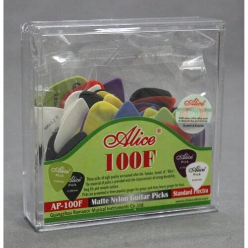 100pcs Square Box-packed AP-100F Matte Nylon Guitar Picks Plectrum 0.58/0.71/0.81mm