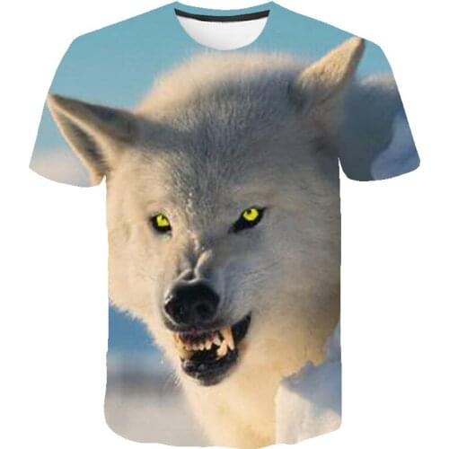 Men Wolf Short Sleeve Summer Tops T Shirt Male Casual Fashion T-shirt S-6XL 2020 New 3D Print Animal Cool Funny T-Shirt
